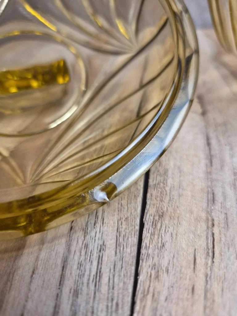 Vintage amber glass candy dish Made in France – photo 6